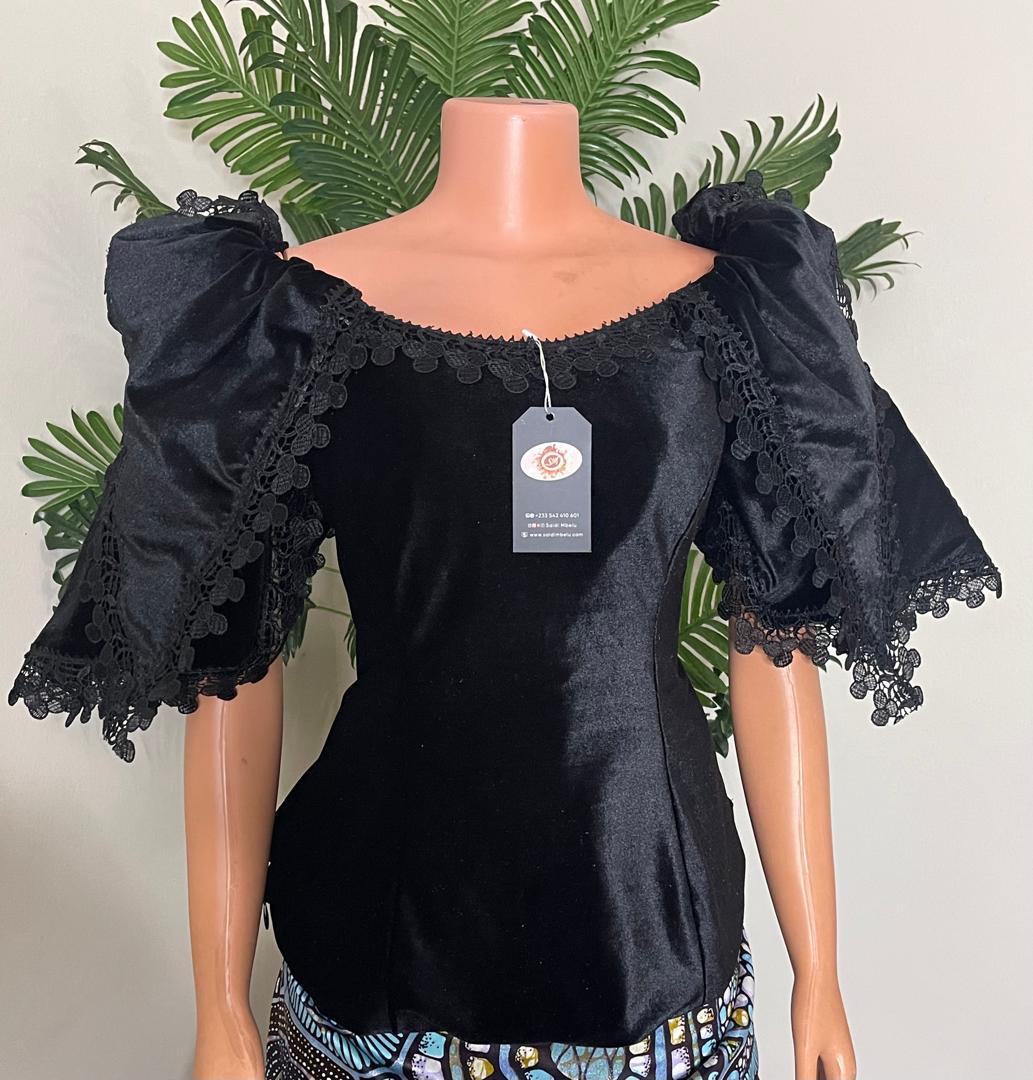 burgundy velvet African blouse